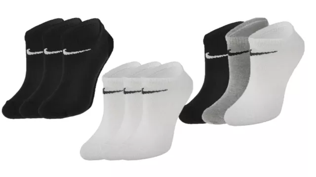 Nike Sneakersocken Socken 12 Paar Weiß Grau Schwarz Herren Damen Füßling