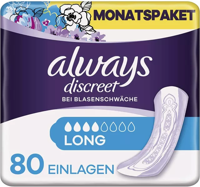 Always Discreet Long Einlagen Blasenschwäche Inkontinenz 4 x 20 Stück