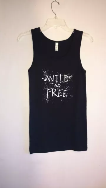 Bella + Canvas Womens L Black Sleeveless Tank Top Wild and Free