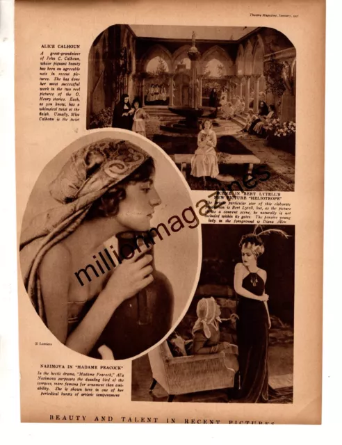 1921 Alla Nazimova, Alice Calhoun and Diana Allen Original Print from Theatre