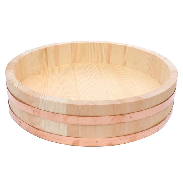 Bandeja de accesorios de vapor barril de madera de pino sushi bibimbap