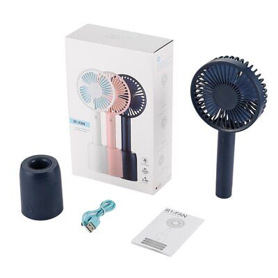 Portable Mini Cooling Rechargable Fan Rotate Design Easy to Carry Desktop (NAVY)