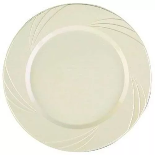 Newbury Beige Plastic Dinner Plates 10.75" 15 Pack Beige Plastic Party Tableware