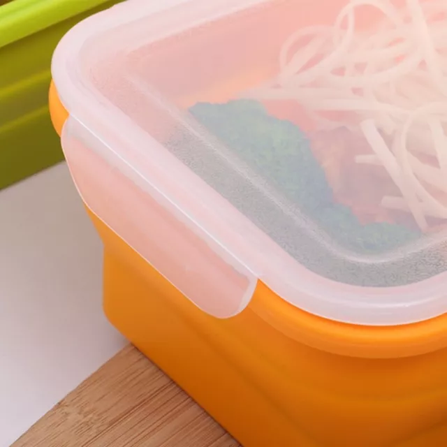 Silicone Foldable Lunch Box Collapsible Food Storage Container Bento Free 3