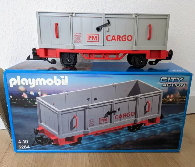 PLAYMOBIL Zug Eisenbahn RC Hochbordwagen  Güter Waggon Cargo OVP 5264