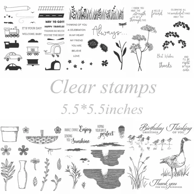 Wild Scenery Clear Rubber Stamps 5"x5" Stamping DIY Crafts Card Album Scrapbook