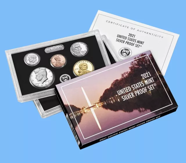 2021 US Silver Proof Set ~ 7 Coin ~ Original Government Packaging OGP ~ Mint