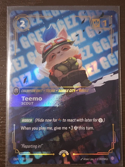 RIFTBOUND LEAGUE OF Legends TCG English Exclusive Teemo Promo OGN 197b ...