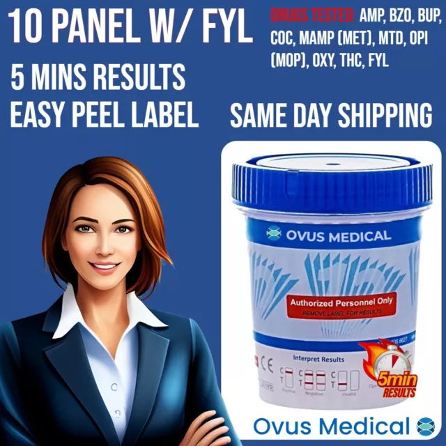 Kit de prueba de drogas de 10 paneles con detección de fentanilo y cocaína - OVUS médico