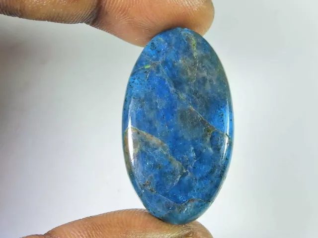 Pietra preziosa sfusa cabochon di cristallo ovale di apatite blu neon...