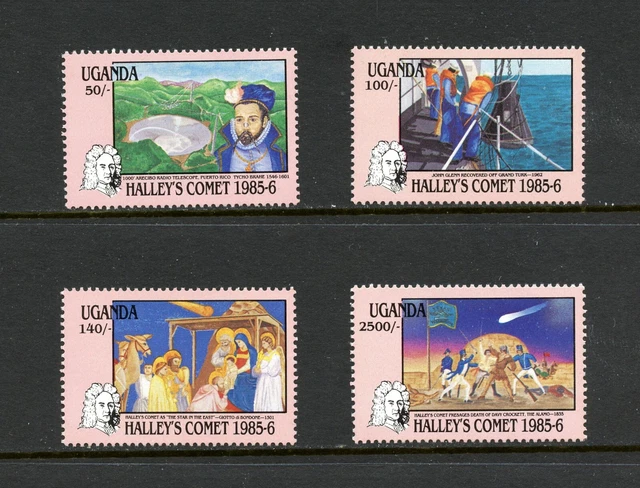 P611 Uganda 1986 Halley's Comet 4v. MNH