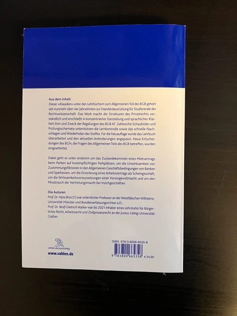BROX WALTER LEHRBUCH Schuldrecht Allgemeiner Teil des BGB 45. Auflage