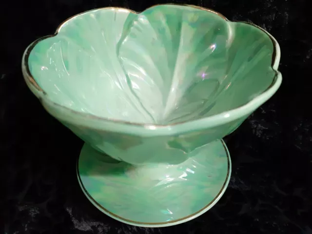 Vintage Beswick cabbage leaf green lustre grapefruit sweet  bowl Dish