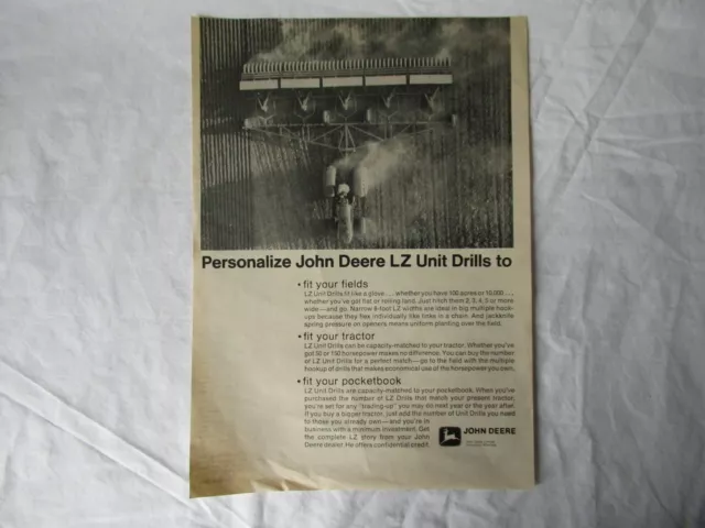 John Deere LZ unit drills PRINT AD  14x10"