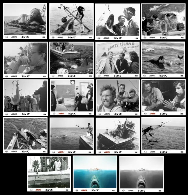 19 Photos Lobby cards Japan "Jaws / Les dents de la mer" Steven Spielberg 1975