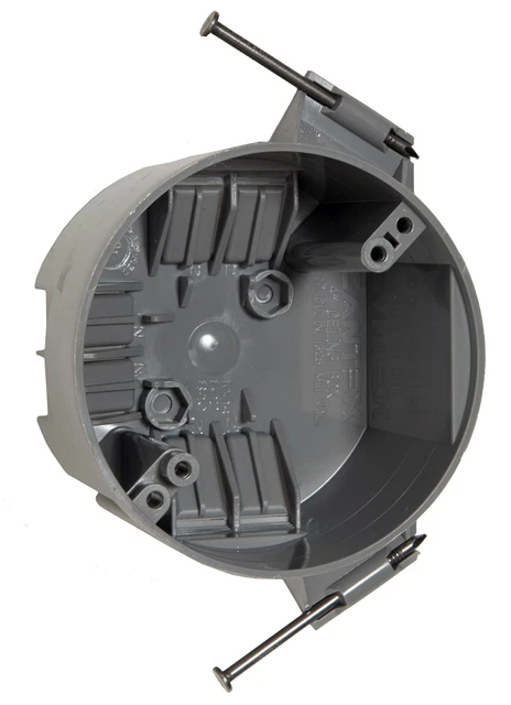 Raco 7824RAC Grey 3-11/16" Round Ceiling Box With Captive Nails