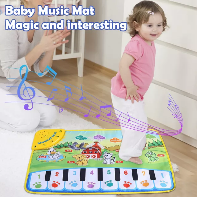 Baby Music Mat Toddler Floor Keyboard Play Piano Mat Educational Musical Toy⊬