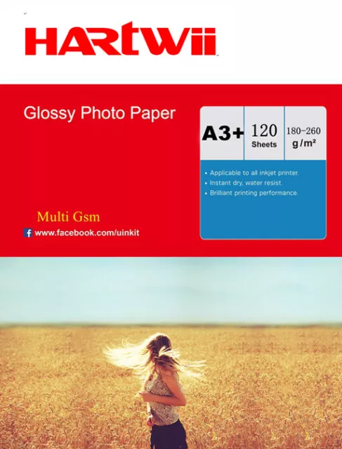 A3 Plus A3+ 180 / 240 / 260 Gsm High Gloss Photo Inkjet Paper 13x19" - 120 Sheet