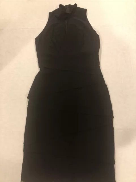 White House Black Market Instantly Slimming Black Tulip Bottom Dress Size 4