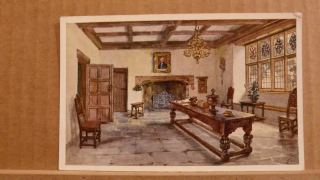 Postcard unposted Northamptonshire Sulgrave manor dining room