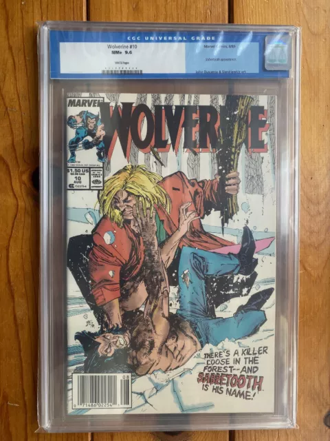 WOLVERINE #10 (1989 Marvel) CGC 9.6 NM+ Wolverine VS Sabertooth NEWSSTAND