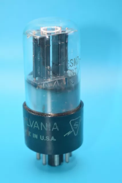 Sylvania Bad Boy 6Sn7Gt Vintage Tube - 3 Hole - Tested Tv7 Superb Black Plate