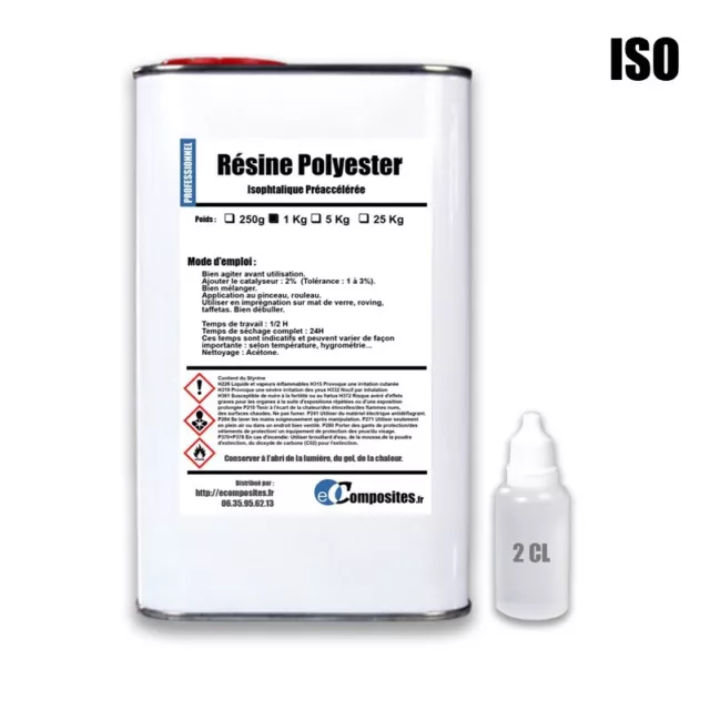 1 kg - Résine polyester ISO de stratification