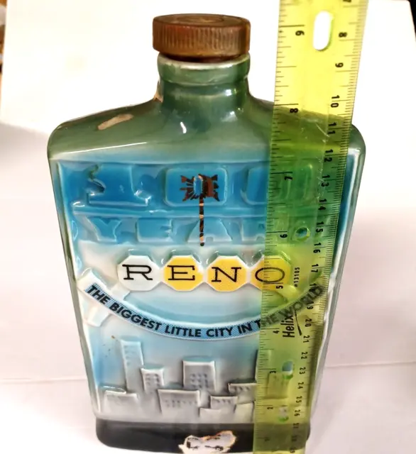 Reno 100Years 4/5 Quart Beam Kentucky Straight Whiskey Ceramic Bottle