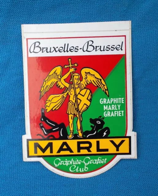 NOS vintage 1970's  Marly  motor oil graphite club, Brussels code of arms decal