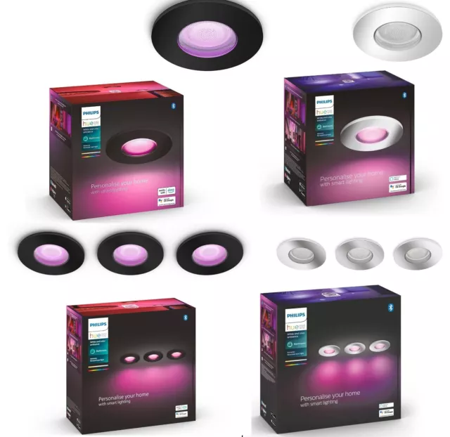 PHILIPS HUE  Bluetooth White&Color Ambiance Einbauspot Xamento 3er oder 1er Pack