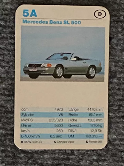 Einzelkarte, Mercedes 500 SL, seltenes Bild, Zustand siehe Bild