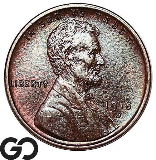 1915-D Lincoln Cent Wheat Penny, Choice BU++ Better Date ** Free Shipping!