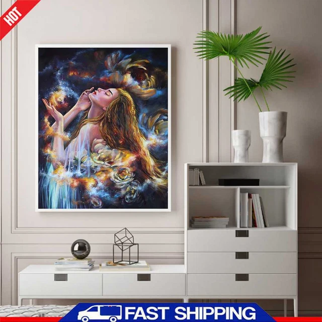 Paint By Numbers Kit DIY Girl Flower Oil Art Picture Craft Home Decor (B2244) ?
