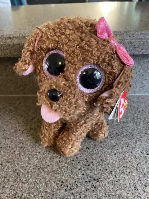 Ty Beanie Boos Maddie Puppy Dog Bean Bag Plush Stuffed Animal Toy Brown 8” 2015