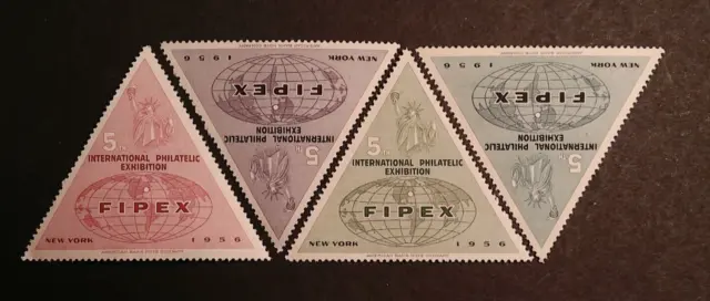 1956 5th Int'l Philatelic Expo (FIPEX) / Complete Set of 4 / MNH