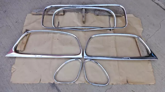 1937 1938 Chevy Coupe WINDOW GARNISH MOLDINGS Original GM set CHROME
