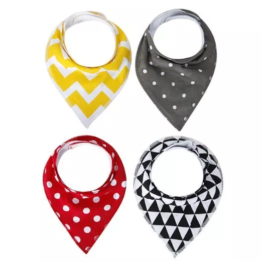 Baby Bandana Drool Bibs 100% Cotton 4 Pack Gift Set For Boys and Girls