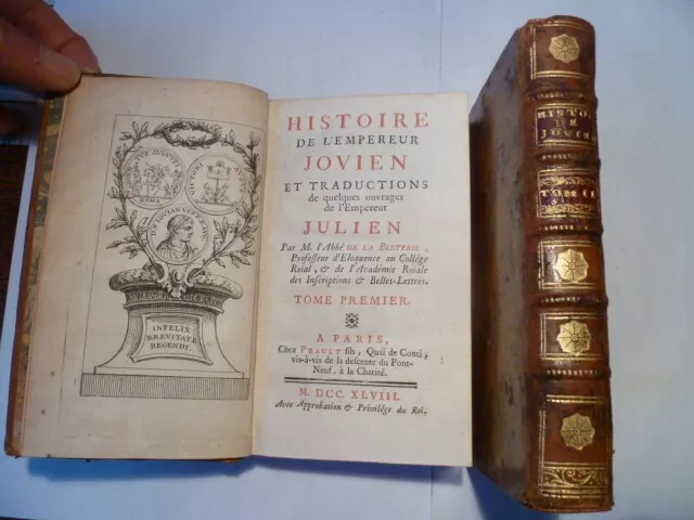 1748- 2 Vol - Edt Ori- Histoire De L’empereur Jovien - Rome Ancienne
