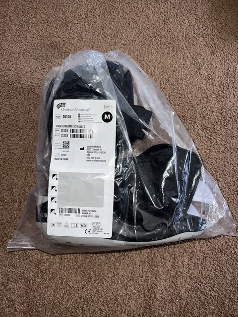 10105 Ovation Medical Pneumatic Shockpod Short Walker Brace Medium - Gray/Black