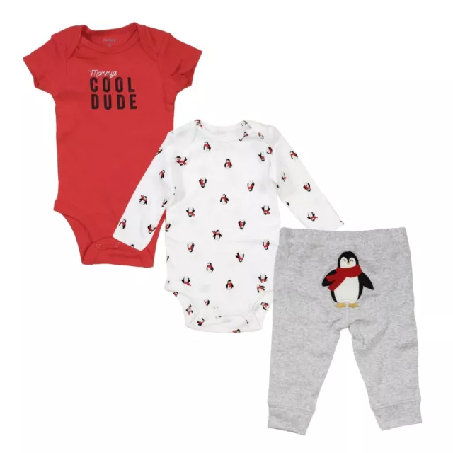 Carter's Baby Boys 3 Piece Penguin "Mommy's Cool Dude" Set - Size Varies    T-3