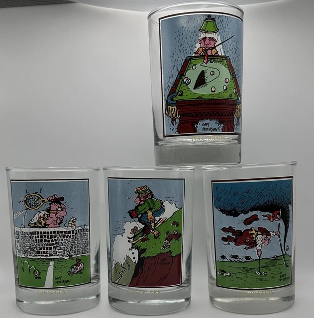 Set of 4 Vintage 1982 Arby's Collector Series Gary Patterson Drinking Glasses