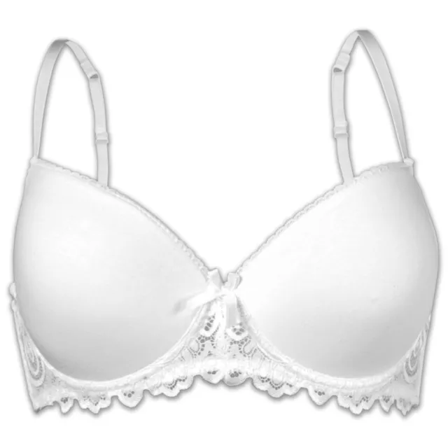 2er Pack Damen Unterwäsche Schalen Bügel BH Soft Push Up BH Schwarz & Weiss 2