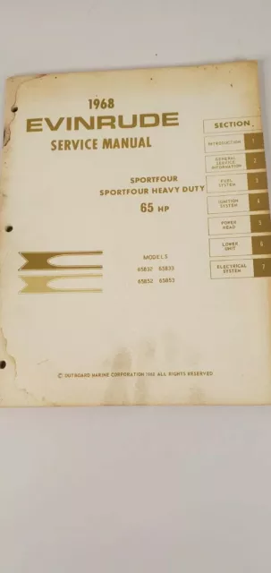 1968 Evinrude Service Manual Sportfour 65 hp