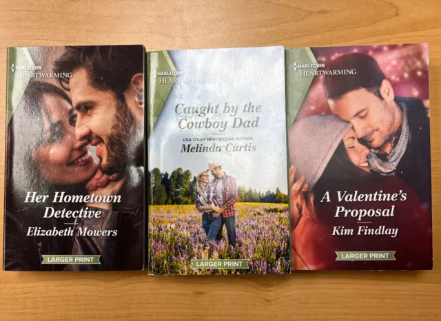 Lot Of 3 HARLEQUIN Heartwarming PB Jan, Feb & July '21, romance, LARGE PRINT