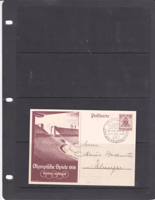 Germany ( 1937 ) POSTAL CARD FROM BERLIN OLYMPIC  ( LOT 5256  )