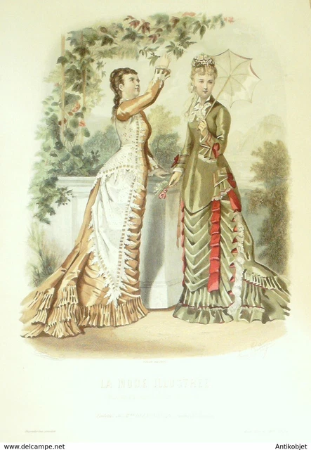 Gravure La Mode illustrée 1877 n°35 (maison Delaunay)