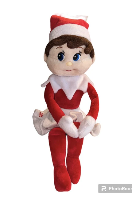 Elf on the Shelf Plush Girl Doll Blue Eyes Skirt Brown Hair Stuffed Plush 14”
