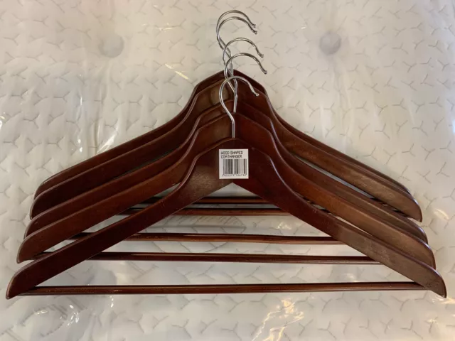 Wooden Shaped Coat Hangers Pack Of 5