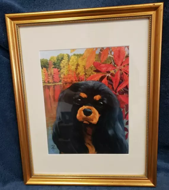 Framed Painting Cavalier King Charles Spaniel Signed & Numbered 10/500