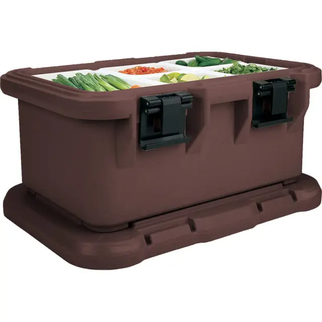 Cambro Insulated Food Carrier For 6" Deep Pans, Top Loading S-Series Dark Brown